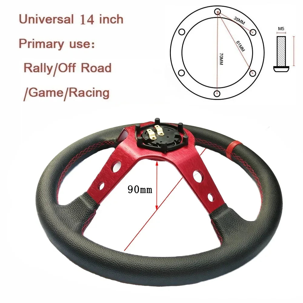 Universal 350MM Suede Steering Wheel Leather Steering Wheel Drift Racing Steering Wheel Type High Quality Suede/Pvc Style