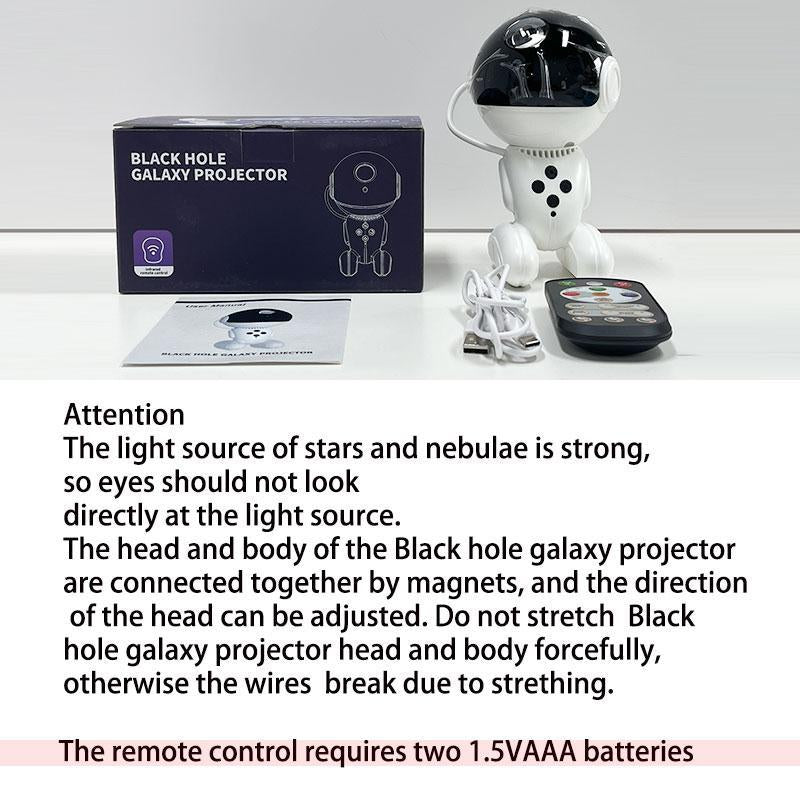 Galaxy Robot Projector, Rotatable and Adjustable, Night Light Space Nebula Black Hole Lamp with Remote Control, Astronaut Galaxy Star Night Light Robot Astronaut, Suitable for Bedroom, Christmas, Birthday, Holiday Gifts