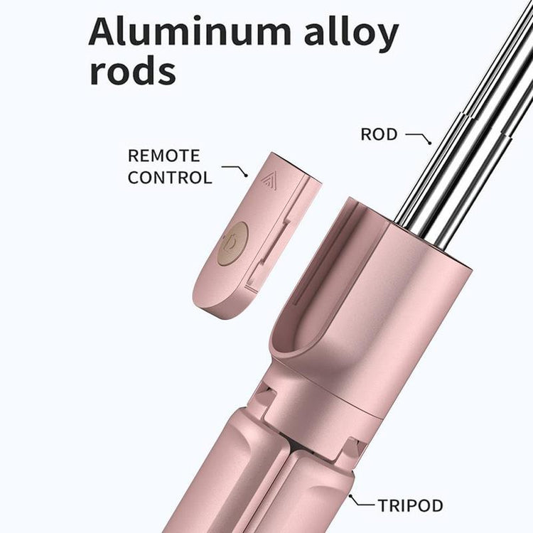 Portable Telescopic Selfie Stick Tripod with Remote Control, Bluetooth-Compatible Selfie Tripod Stand, Universal Extensible Wireless Selfie Tripod, Smartphone Cellphone Selfie Tripod for Recording, Travel Tripod