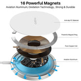 TOZO W6 Wireless Magnetic Charger, 15W Fast Charging Pad with Aviation Aluminum Numerical Control Technology Compatible with Iphone 15 14 13 Series, Samsung Galaxy Series (NO AC Adapter) Fathersdaygift Cellphone Smartphone