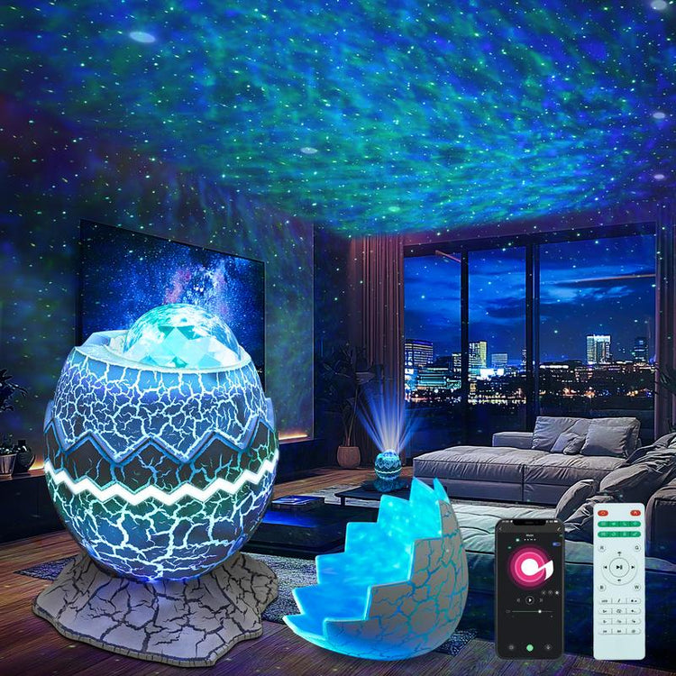 Flylily Dinosaur Egg Galaxy Projector, Therapy-Grade White Noise with BT 5.1 Speaker | Smart Remote/App Control for Nursery, Meditation Rooms & Bedrooms | Zen Night Light for Kids/Adults, Birthday/ Christmas Decor Neon Signs Sunsetlamps Lava Lamp