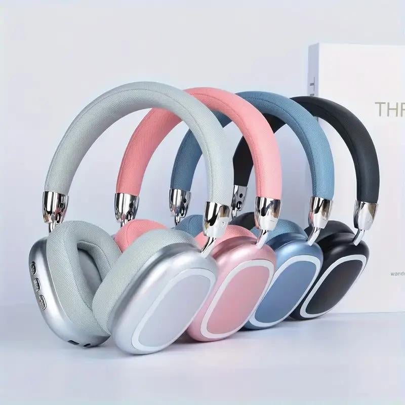 [Freeship] Christmas Gift, Wireless On-Ear Headphones, Stereo Headphones with Microphone, Immersive Bass, Foldable Design,Usb-C Charging Port, FM Radio, SD/TF, Sports & Gaming Headphones