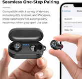 TOZO T10 (Ergonomic Edition) Wireless Earbuds Bluetooth 5.3 Headphones, App Customize EQ, Ergonomic Design, 55H Playtime, Wireless Charging Case, IPX8 Waterproof Sound In-Ear Headset, 2024 New Version Fathersdaygift