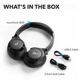 Soundcore by Anker Q20I Hybrid Active Noise Cancelling Headphones, Wireless Over-Ear Bluetooth, 40H Long ANC Playtime, Hi-Res Audio, Big Bass, Customize via an App, Transparency Mode