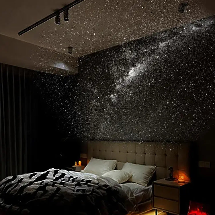 2-In-1 Galaxy Projector & Night Light, 360° Adjustable LED Space Galaxy Lamp, Milky Way Mood Lighting, HD Image Star Projectors for Bedroom Hallway Ceiling Decor