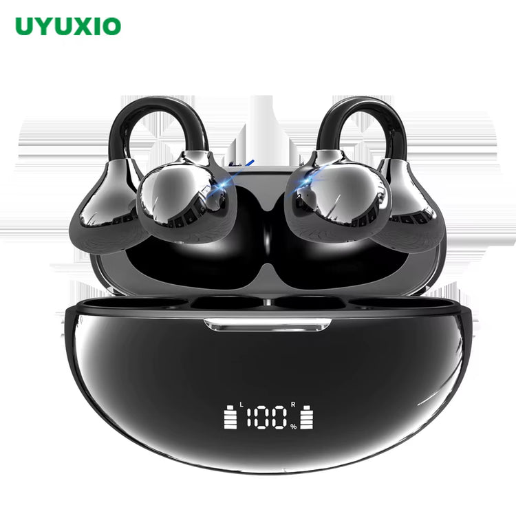 BT 5.4 Clip on Wireless Earbuds 72H Play Time Long-Battery Life Headphone OWS Open Ear Waterproof Earphone for Sport