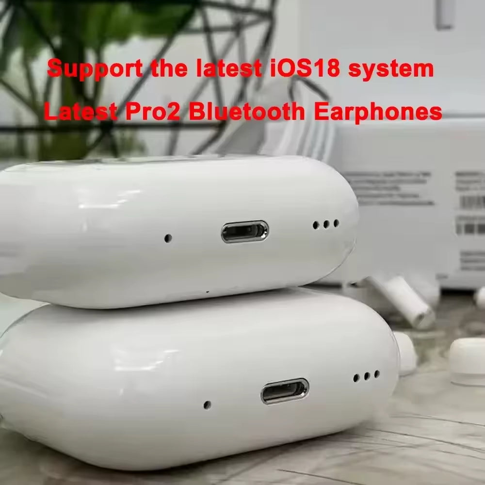 2025 NEW IOS18 ANC Pro 2 Wireless Bluetooth Earbuds Active Noise Cancellation Gaming Handfree Headset Earphone USB-C Type Cable