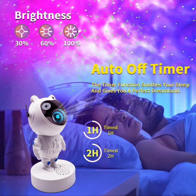 Astronaut Galaxy Projector with Timer and Remote, Nebula Ceiling LED Lamp with Bluetooth Speaker Best Gift for Kids Room Decor Aesthetic Birthdays