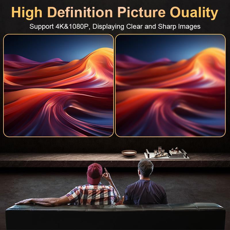 XBJ Portable Mini Projector, 2025 Upgraded Mini Projectors , Support 4K Decoding 1080P Home Theater Video , Compatible with Birthday Gift Creative Screen Digital