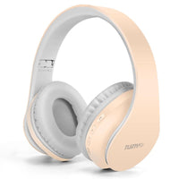 TUINYO Wireless Headphones over Ear, Bluetooth Headphones with Microphone, Foldable Stereo Wireless Headsetfor Travel Work TV PC Cellphone-Purple Electronic Folding