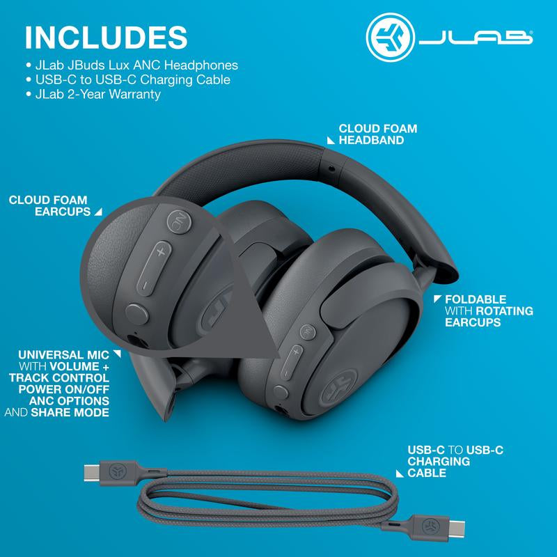 JLab JBuds Lux ANC headphones in music setup

