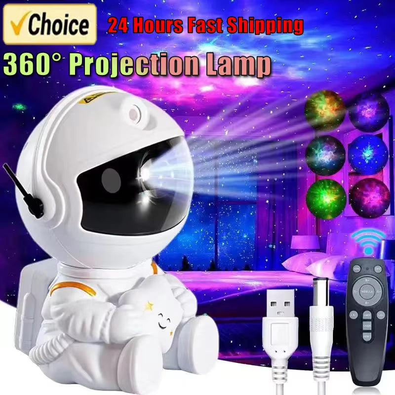 Star Projector Galaxy Night Light Astronaut Space Projector Starry Nebula Ceiling LED Lamp for Bedroom Home Decorative Kids Gift