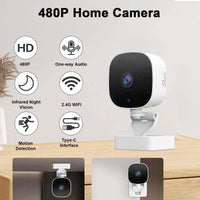 Smart Home Security Camera, 2.4G Wifi Wireless Camera with Night Vision, Indoor Remote Camera, Portable Camera for Home Security, Camera Security, Outdoor CCTV, Wall CCTV, Camera Systems, White Home Monitoring Camera, Wireless Security Cameras