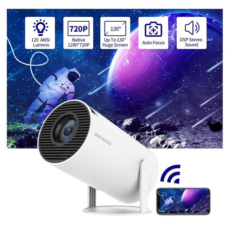 Holycode Portable Projector, with WIFI & Bluetooth-Compatible, Outdoor Portable for Home & Outdoor Use Audio Wireless Screen Wall