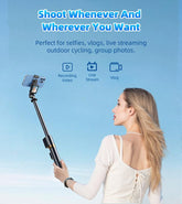 68" Selfie Stick Tripod with Selfie Screen Monitor,Wireless Remote,Light, Phone Holder,Using Phone Rear Camera for Selfie Vlog Live Stream Tiktok， Extendable Cell Phone Tripod, Compatible with Iphone Android Phone Cellphone Smartphone