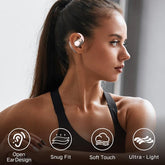 ZIHNIC S09 Wireless OWS Headphones，Bluetooth Open Ear Earphones with Minc，Long Battery Life，Wireless Earbuds Headset Portable Earbuds