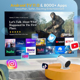 [Summer Deals] Nerunsa Mini Projector Portable Projector 4K 1080P Full HD Support, Smart Projector 5G Wifi 6 BT5.0 Auto Horizontal Correction, 360° Rotatable Outdoor Projector for Phone/Tv Stick/Laptop