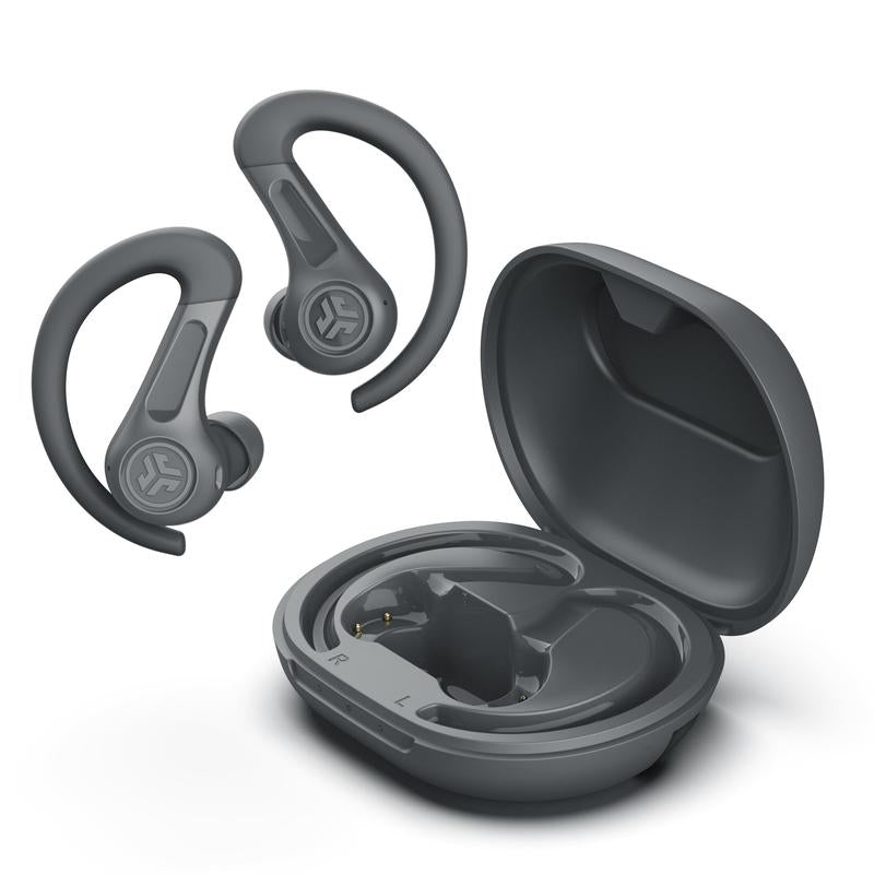 JLab JBuds Sport ANC 4 Bluetooth earbuds in charging case, designed for active lifestyles and superior sound quality.