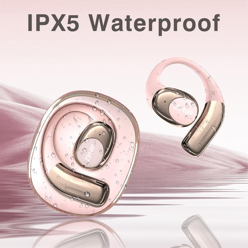 ZIHNIC S09 Wireless OWS Headphones，Bluetooth Open Ear Earphones with Minc，Long Battery Life，Wireless Earbuds Headset Portable Earbuds