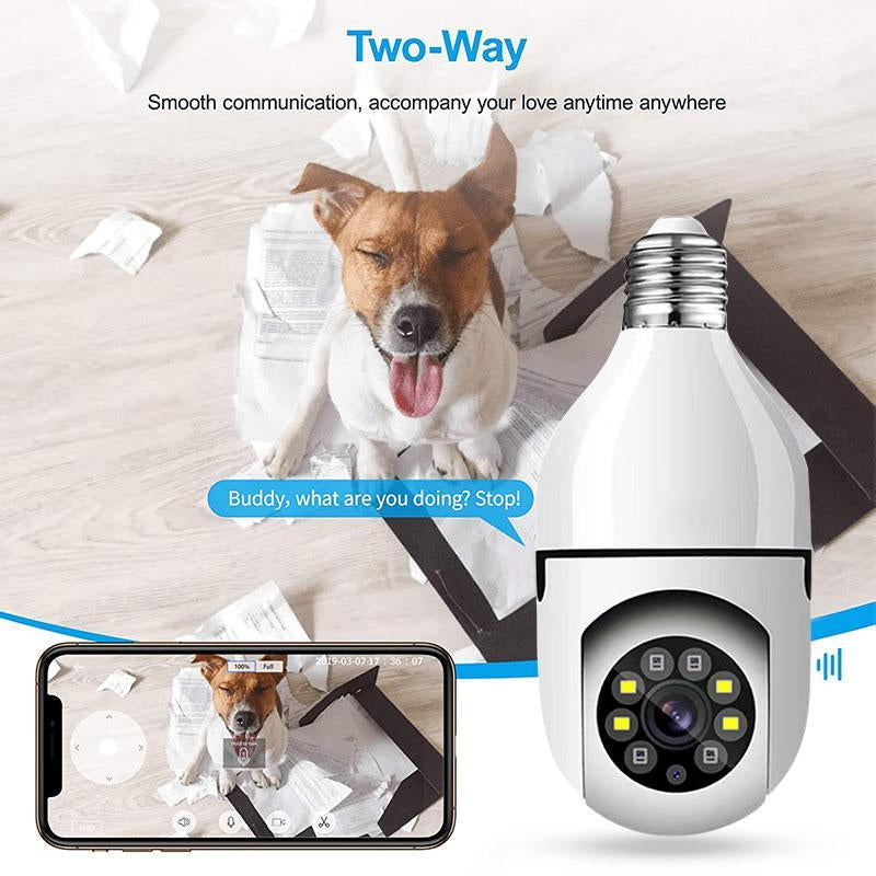 360 Degree Light Bulb Security Camera two-way audio
