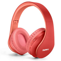 TUINYO Wireless Headphones over Ear, Bluetooth Headphones with Microphone, Foldable Stereo Wireless Headsetfor Travel Work TV PC Cellphone-Purple Electronic Folding