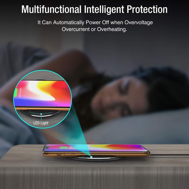 TOZO W1 Wireless Charger, 10W Qi-Certified Fast Charging Pad Electronic Smartphone Cellphone Mobile Fathersdaygift