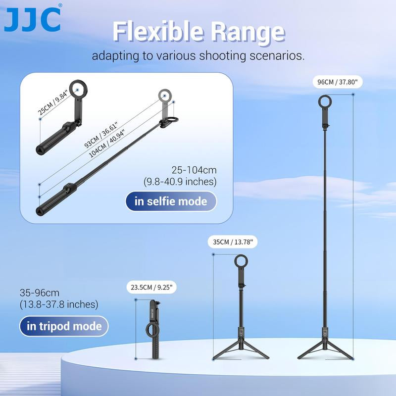 Magnetic Selfie Stick Tripod, Wireless Remote Control Selfie Stand with 2 Cold Shoe Mounts, Selfie Stick Tripod Stabilizer with Removable Phone Holder for Vlog, Stocking Fillers Gift