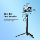 Magnetic Selfie Stick Tripod for Iphone and Android, 64" Phone Tripod Compatible with Magsafe, Fit for Iphone 12/13/14/15/16 Series, Magsafe Case and Other Phones with Metal Ring