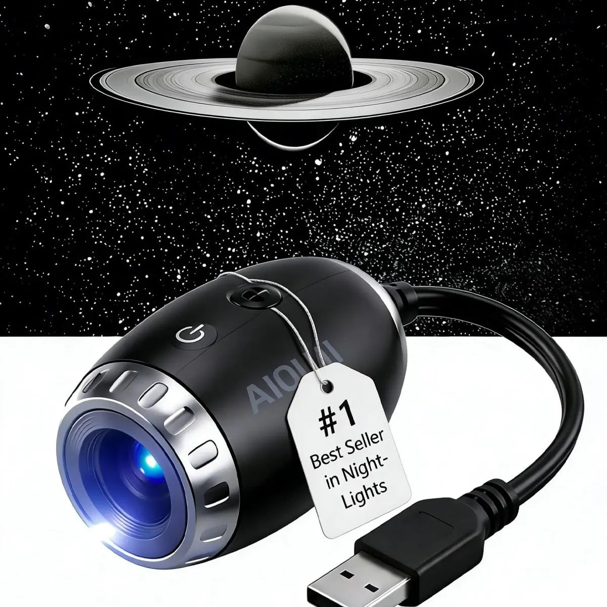 Saturn Galaxy Projector USB Powered, Star Projector Night Light, Car Ambient Lighting, Mini Planetarium Lamp, Milky Way Ceiling Projector, Space LED Galaxy Light, Aesthetic Room Decor, Sleep Light Portable for Bedroom Car