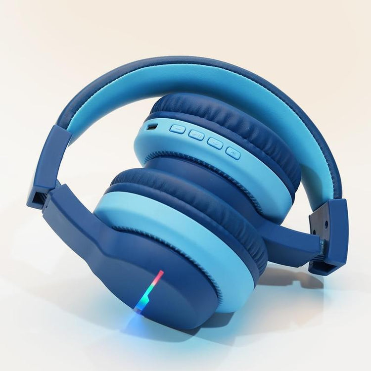 iClever Kids Bluetooth Headphones with LED Lights and Volume Limiter – 55H Playtime Wireless Headset with Mic for iPad and Tablet