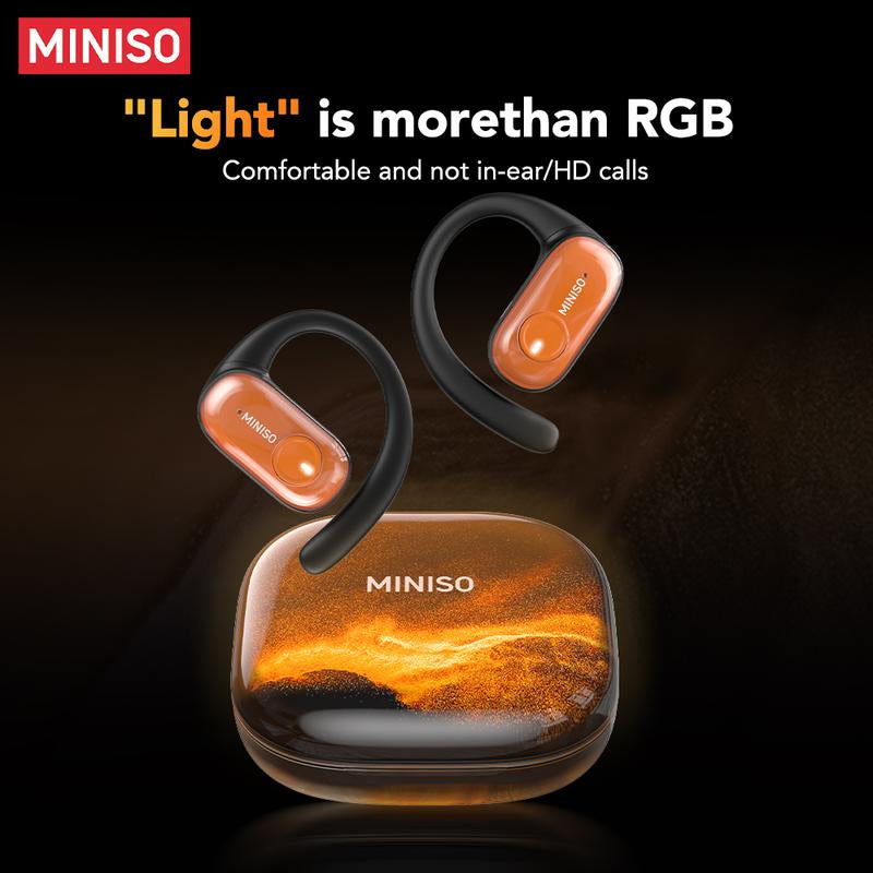 MINISO MS185 OWS Open Ear Wireless Bluetooth Earbuds Quicksand Luminous Headphones HIFI Sound Quality Sports Headphones IPX5 Waterproof with Microphone
