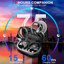 Ark Ecart Wireless Earbud, Bluetooth 5.3 Headphones Pure Bass Sound with Earhooks, 75H Battery Over-Ear Headphones, Audio Earphones Headset