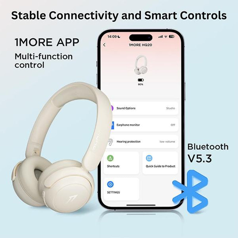 1MORE Bluetooth Wireless Headphones with EQ control