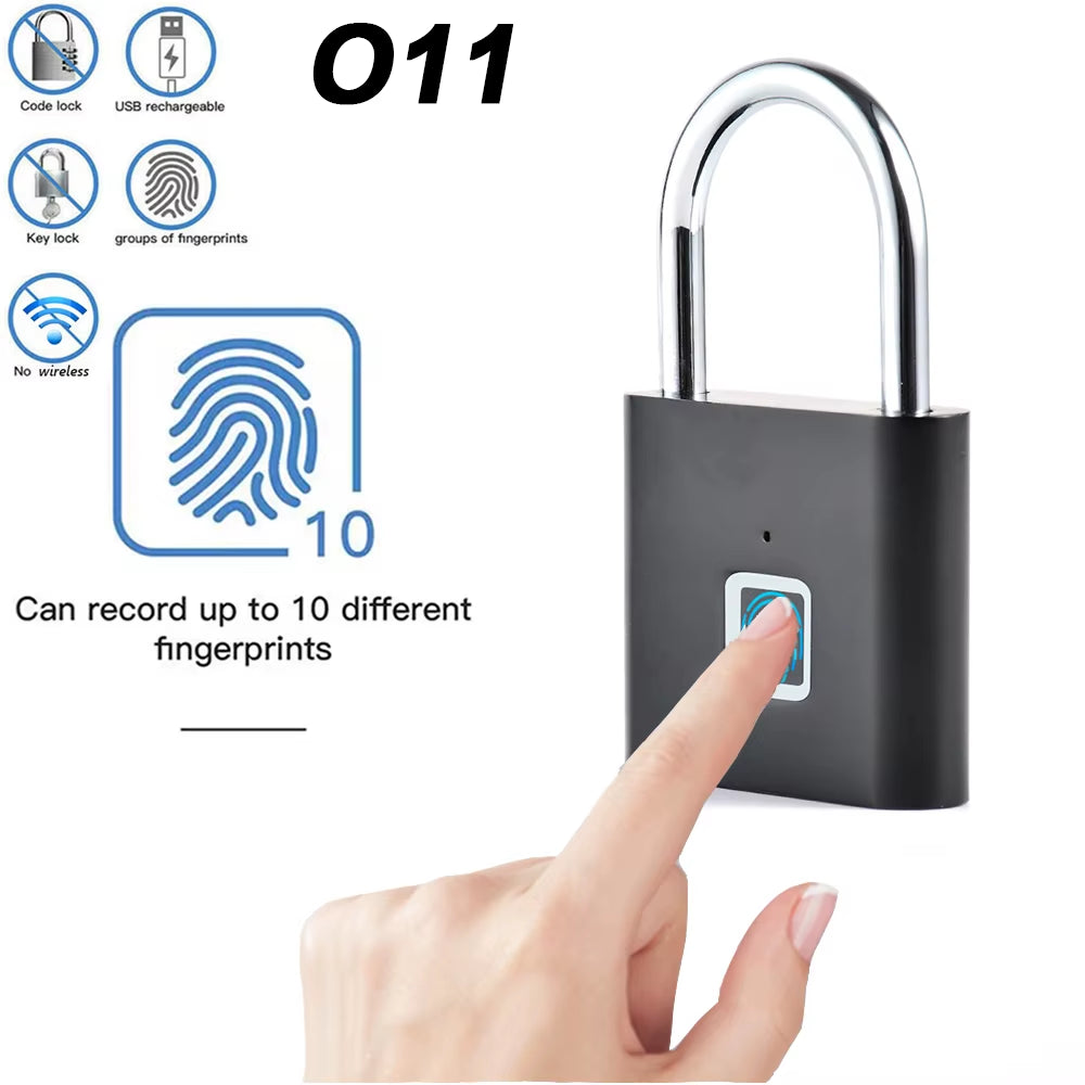 Fingerprint Lock Smart Padlock – USB Rechargeable Keyless Security Lock