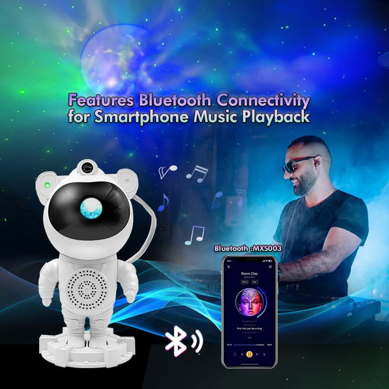 Astronaut Galaxy Projector Star Projector Bluetooth Speaker White Noise Star Moon Galaxy Lights for Bedroom with Timer Remote Nebula Night Light 360° Adjustable Starry Space Ceiling Lamp