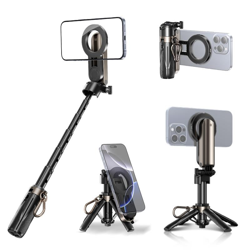 MAGIC JOHN 4‑in‑1 Magnetic Selfie Stick & Tripod with Bluetooth Remote
