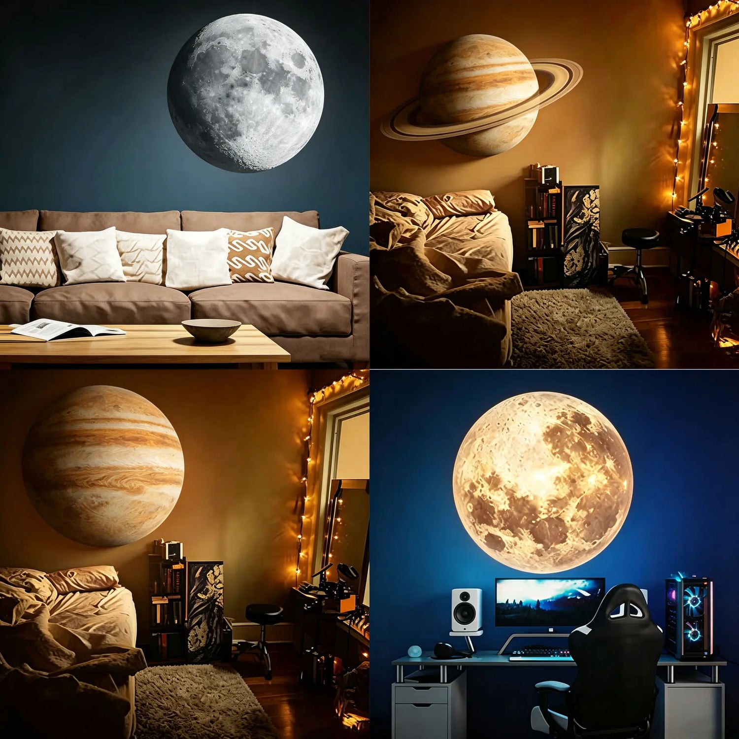 Planet Projector Lamp, Galaxy Projector-Usb Planet Night Light-10 Lighting Modes,360° Rotating,Suitable for Home Scenes, Small Footprint, Clear Projection.