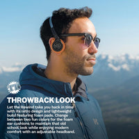 Classic Walkman-style wireless headphones with EQ