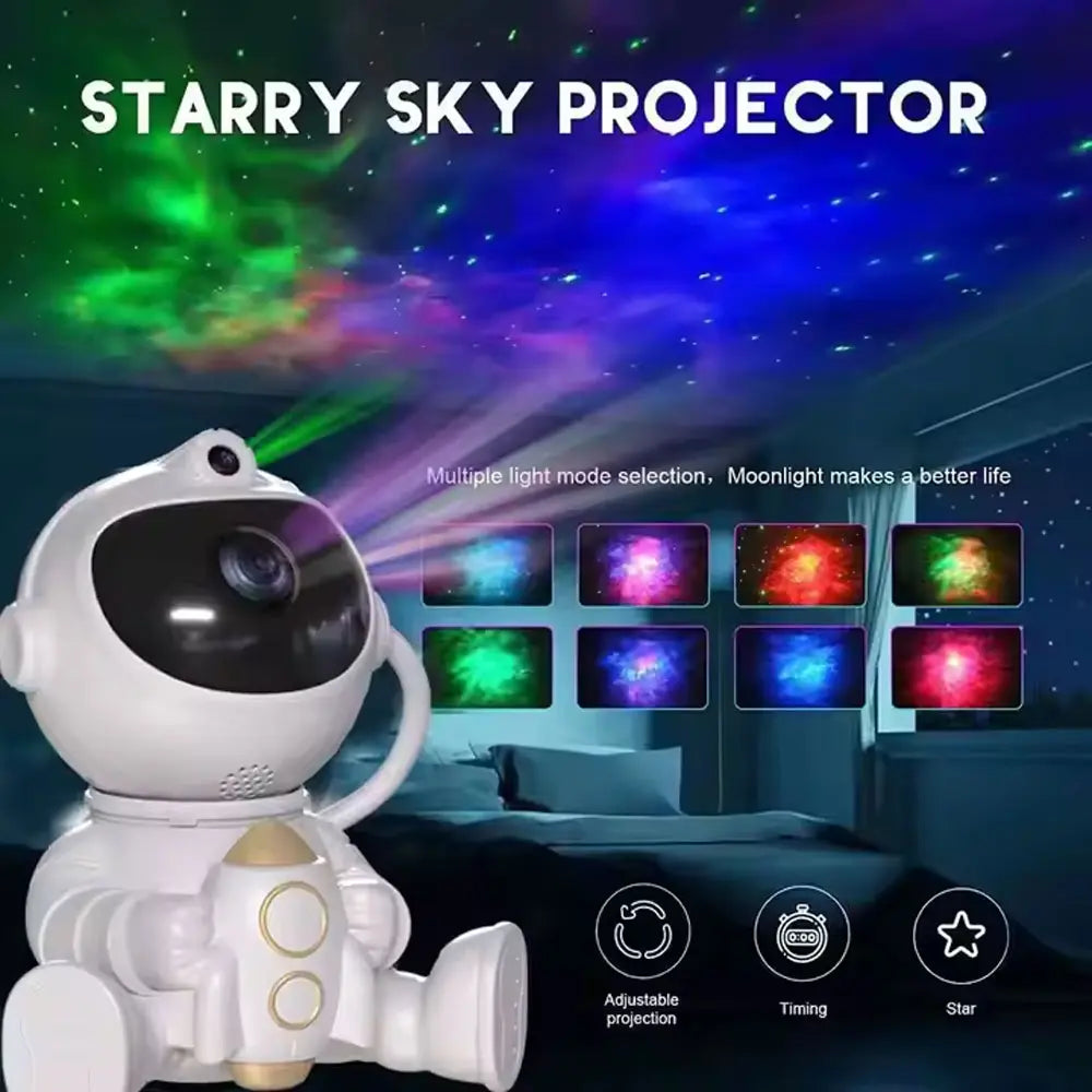 Astronaut Design Projector Night Light, USB Rechargeable Galaxy Projector Light with Remote Control, Decorative Light for Bedroom, Living Room, Home Decor