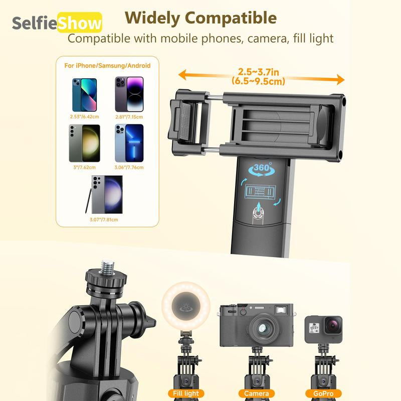 Face Tracking Selfie Stick Tripod, USB Rechargeable 4-Foot Selfie Stick with Remote Control, Portable Selfie Accessories for Phone & Camera, Phone Accessories, Gifts for Girlfriend