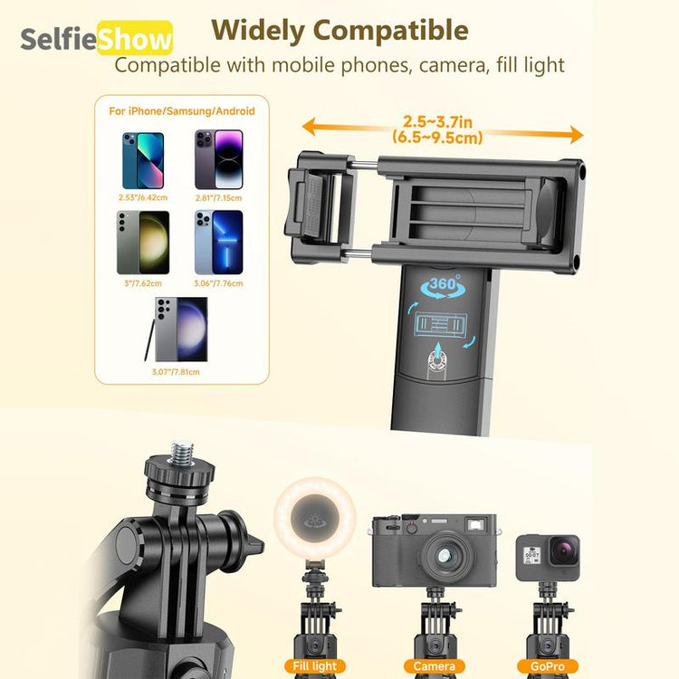 Face Tracking Selfie Stick Tripod, USB Rechargeable 4-Foot Selfie Stick with Remote Control, Portable Selfie Accessories for Phone & Camera, Phone Accessories, Gifts for Girlfriend