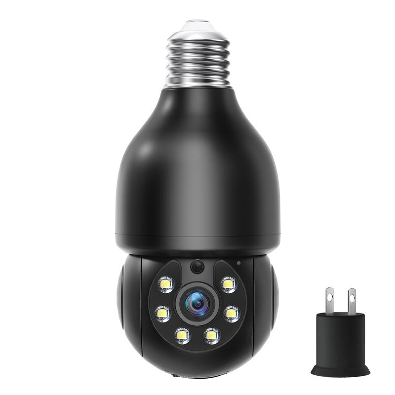 Outdoor light bulb security camera with motion detection