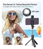 Selfie Stick Tripod with Remote Control, Bluetooth- Selfie Portable Tripod Stand Phone Holder Compatible with Iphone Samsung Alloy Aluminum