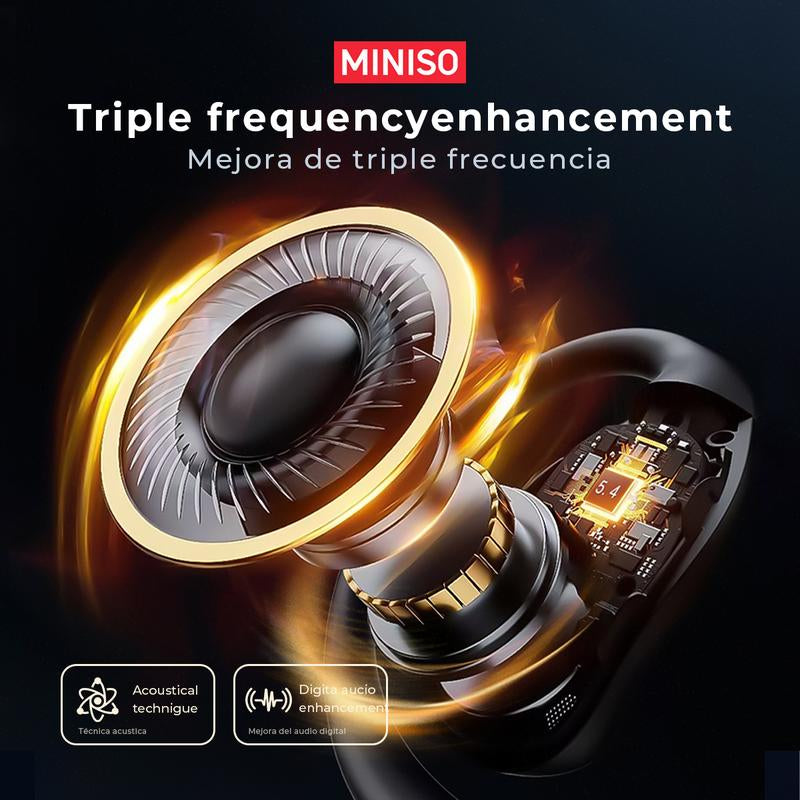 MINISO MS188 Open Ear Headphones Wireless Earphones,Ows Bluetooth 5.4 Earphones Comfortable Wear Touch Control Electronic Headphones(For Kevin)