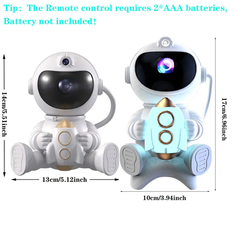 Astronaut Design Projector Night Light, USB Rechargeable Galaxy Projector Light with Remote Control, Decorative Light for Bedroom, Living Room, Home Decor