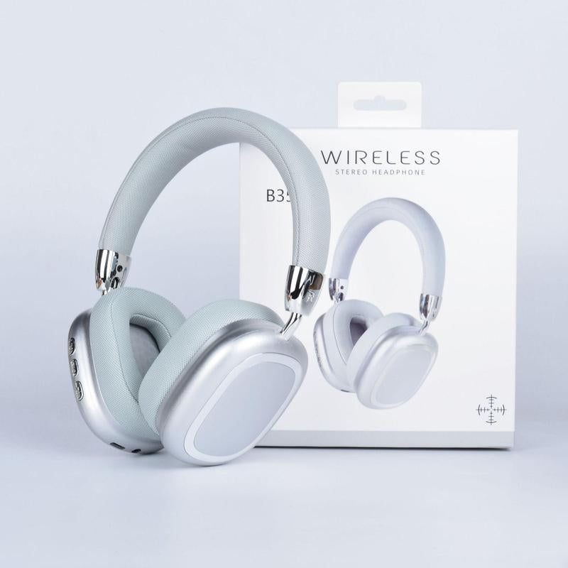 [Freeship] Christmas Gift, Wireless On-Ear Headphones, Stereo Headphones with Microphone, Immersive Bass, Foldable Design,Usb-C Charging Port, FM Radio, SD/TF, Sports & Gaming Headphones