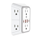 Multiple Sockets US Plug Power Strip with 6 AC Outlets 4 USB Ports(2 Type C), Wall Socket Universal Network Filter Fast Charging