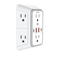 Multiple Sockets US Plug Power Strip with 6 AC Outlets 4 USB Ports(2 Type C), Wall Socket Universal Network Filter Fast Charging