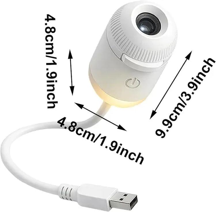 2-In-1 Galaxy Projector Night Light, USB Interface, Dual-Mode Starry Sky Projection/Warm Light Night Light, Adjustable Focus and Brightness with 3 Sliding Projection Films for Bedroom