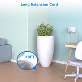 10Ft Flat Plug Extender, 6 Outlets + 4 USB (2 USB-C), Wall Mount. Perfect for Office, Travel & Dorm, Compact & Powerful